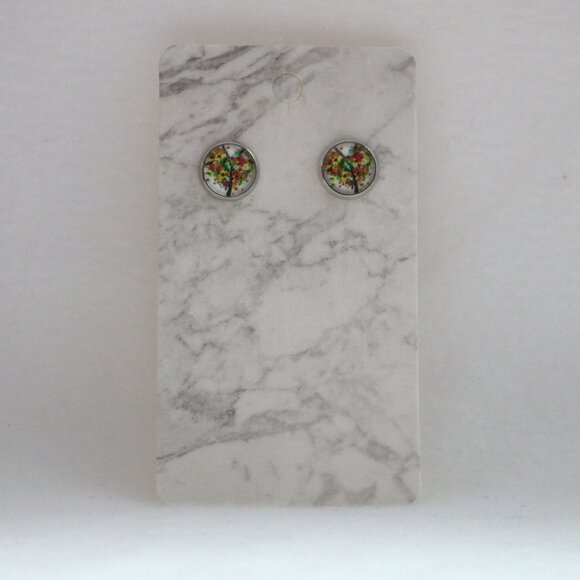 Colorful Leaves Tree Earrings - Picture 1 of 1